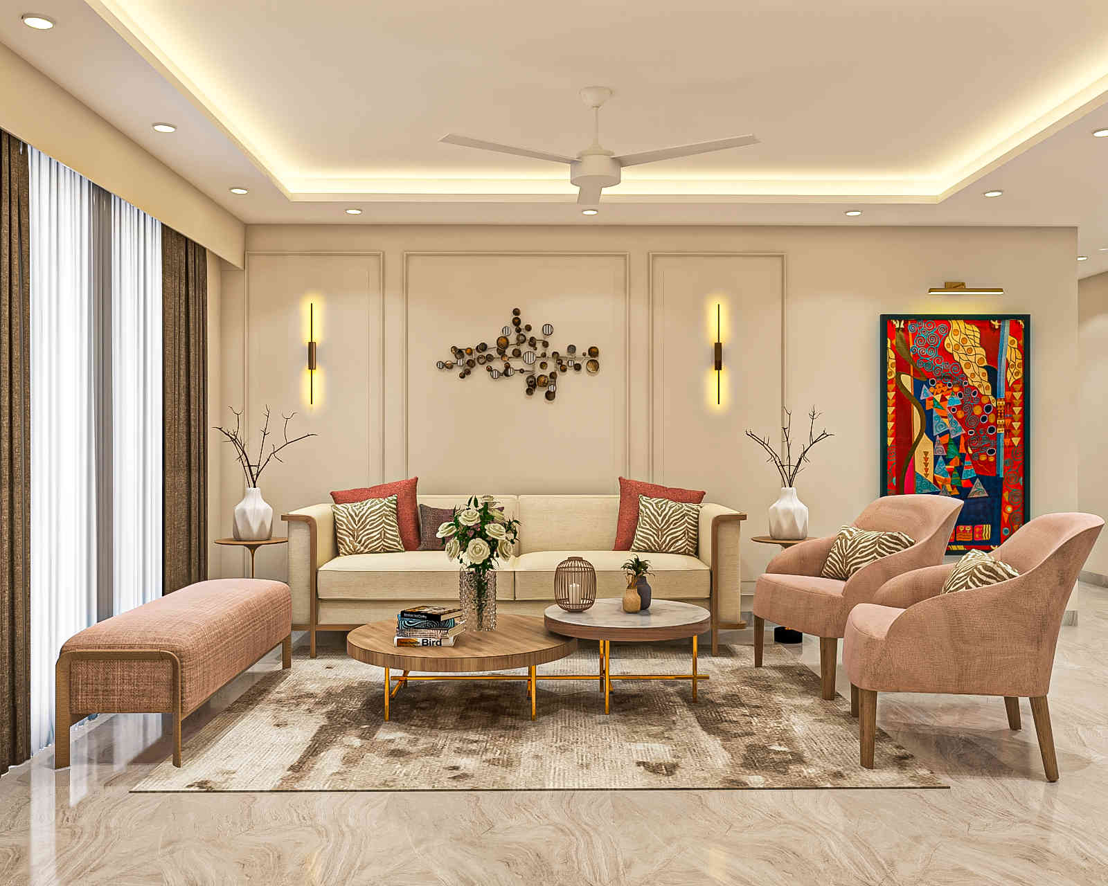 Living Room Design With Wall Décor