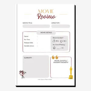 free printable movie review template