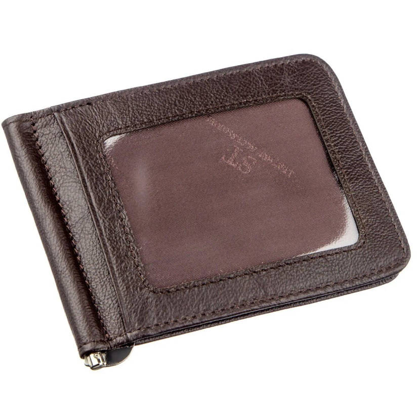 Зручний чоловічий Затискач для купюр ST Leather 18938 Коричневий