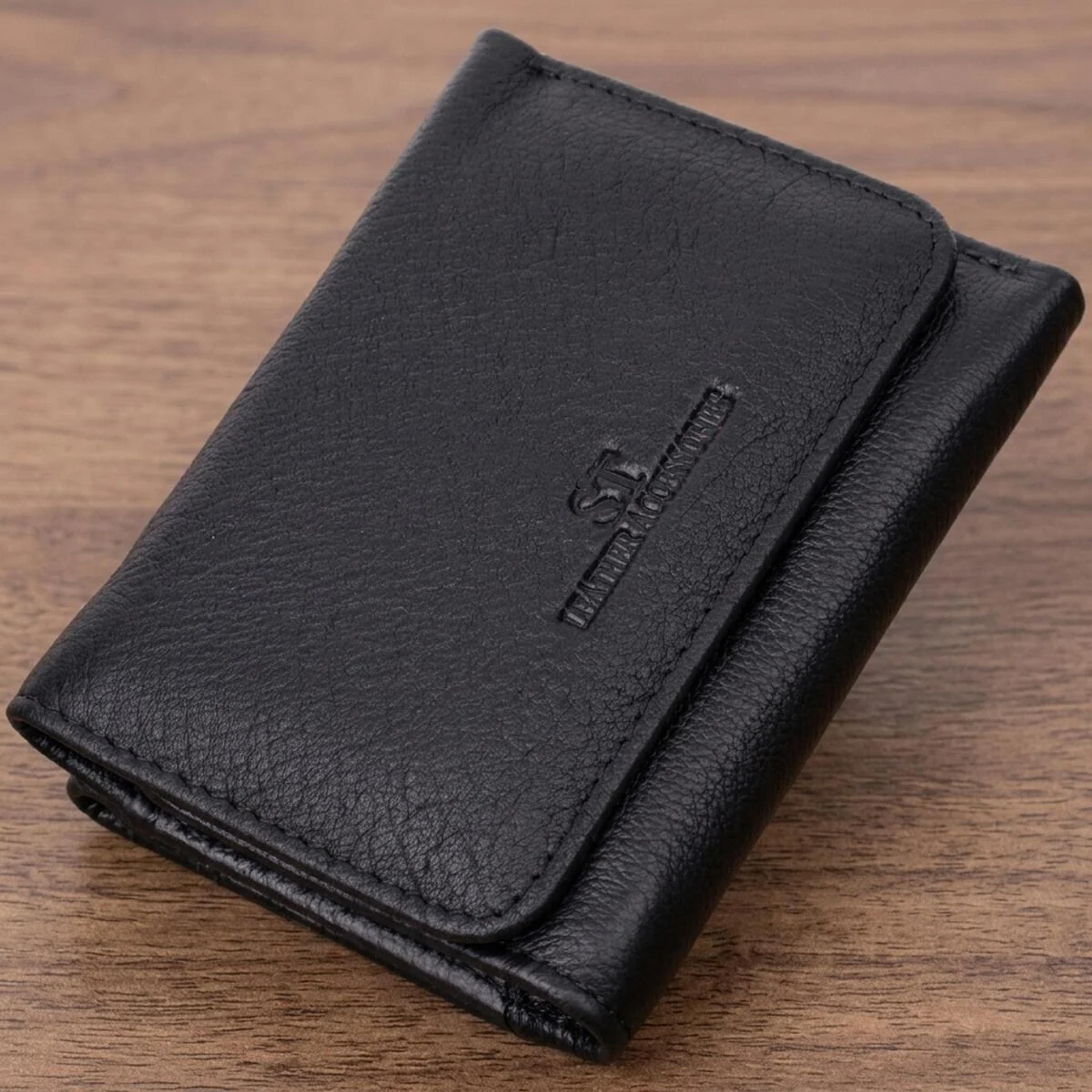 Шкіряний лаконічний гаманець для жінок ST Leather 22506 Чорний