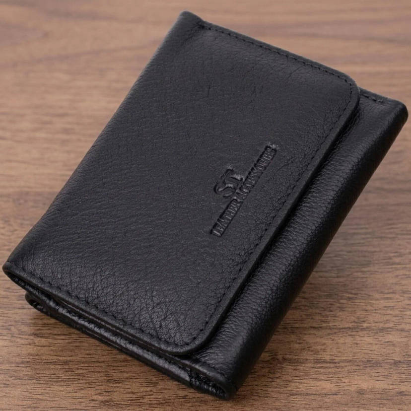 Шкіряний лаконічний гаманець для жінок ST Leather 22506 Чорний