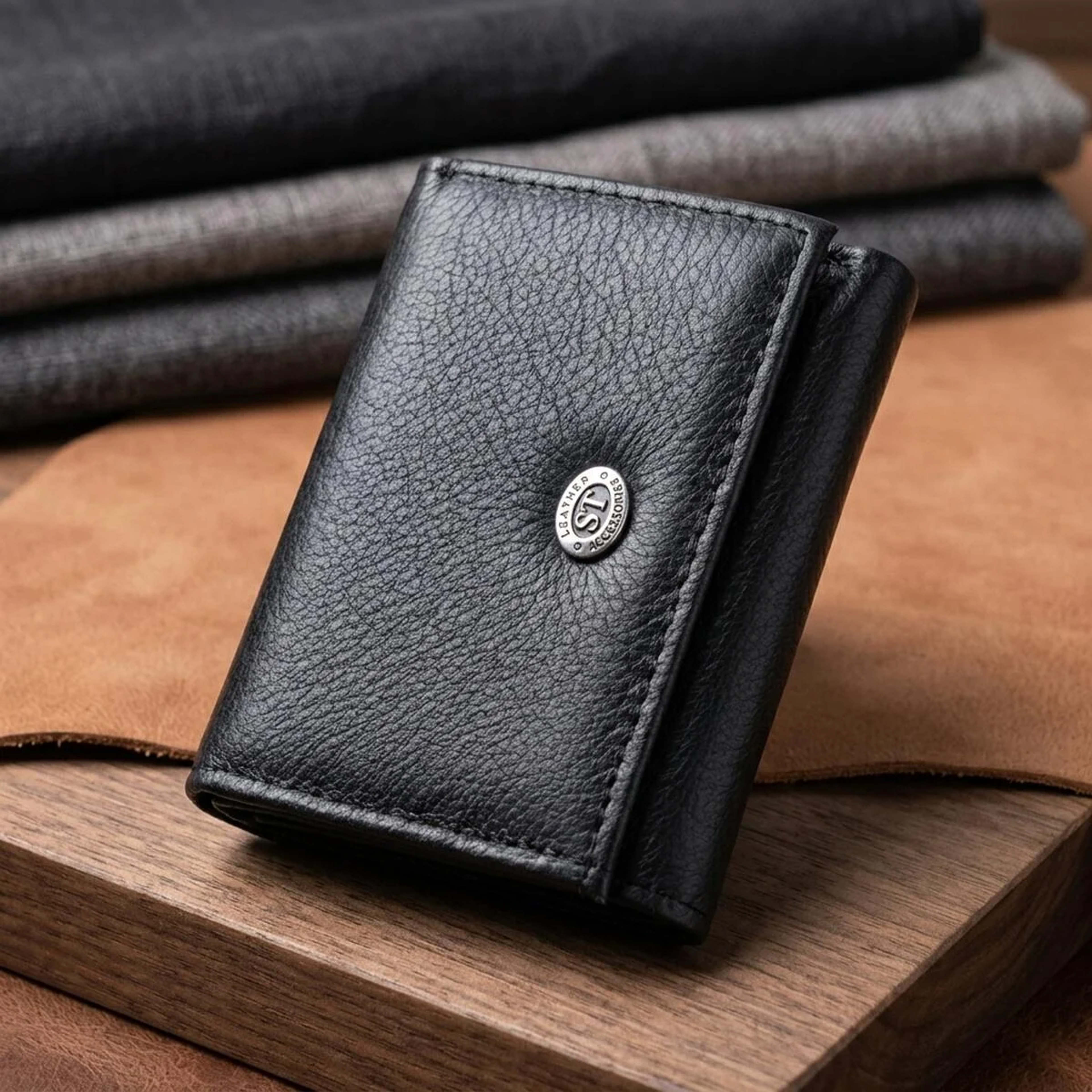 Невелике жіноче портмоне з монетницею з натуральної шкіри ST Leather 22730 Чорний