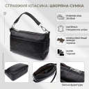 Жіноча сумка з двома ремінцями із натуральної шкіри Vintage 22926 Чорний thumbnail 3
