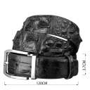 Ремінь чоловічий CROCODILE LEATHER 18008 з натуральної шкіри крокодила Чорний thumbnail 5