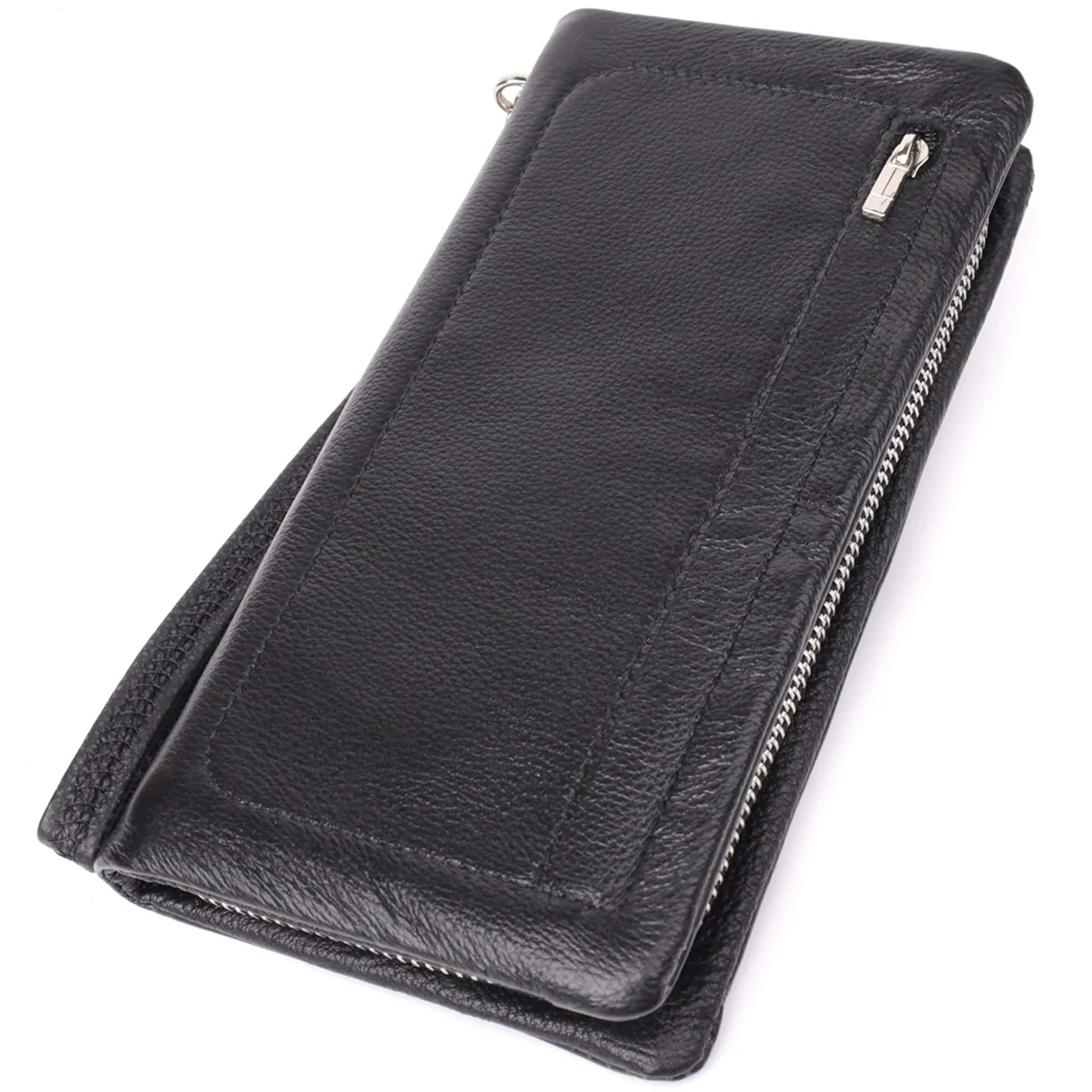 Жіночий шкіряний гаманець-клатч із відділенням під телефон ST Leather 23101 Чорний