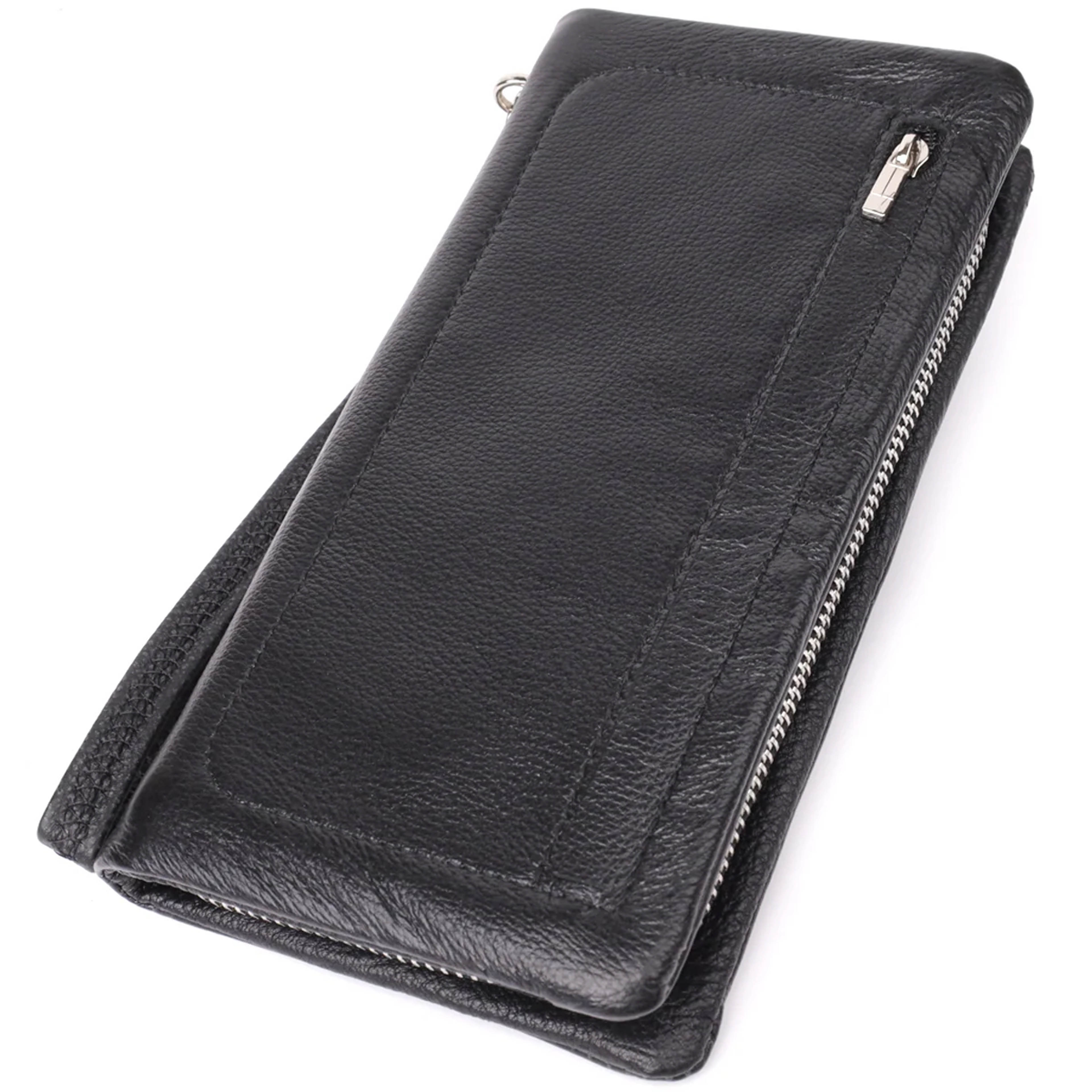 Жіночий шкіряний гаманець-клатч із відділенням під телефон ST Leather 23101 Чорний
