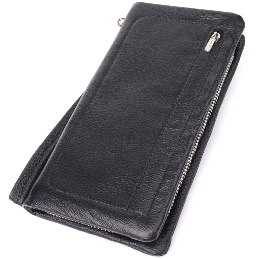 Жіночий шкіряний гаманець-клатч із відділенням під телефон ST Leather 23101 Чорний