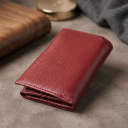 Шкіряний жіночий гаманець у три додавання ST Leather 22489 Бордовий thumbnail 3