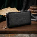 Вертикальний гаманець унісекс із м'якої натуральної шкіри ST Leather 22743 Чорний thumbnail 4
