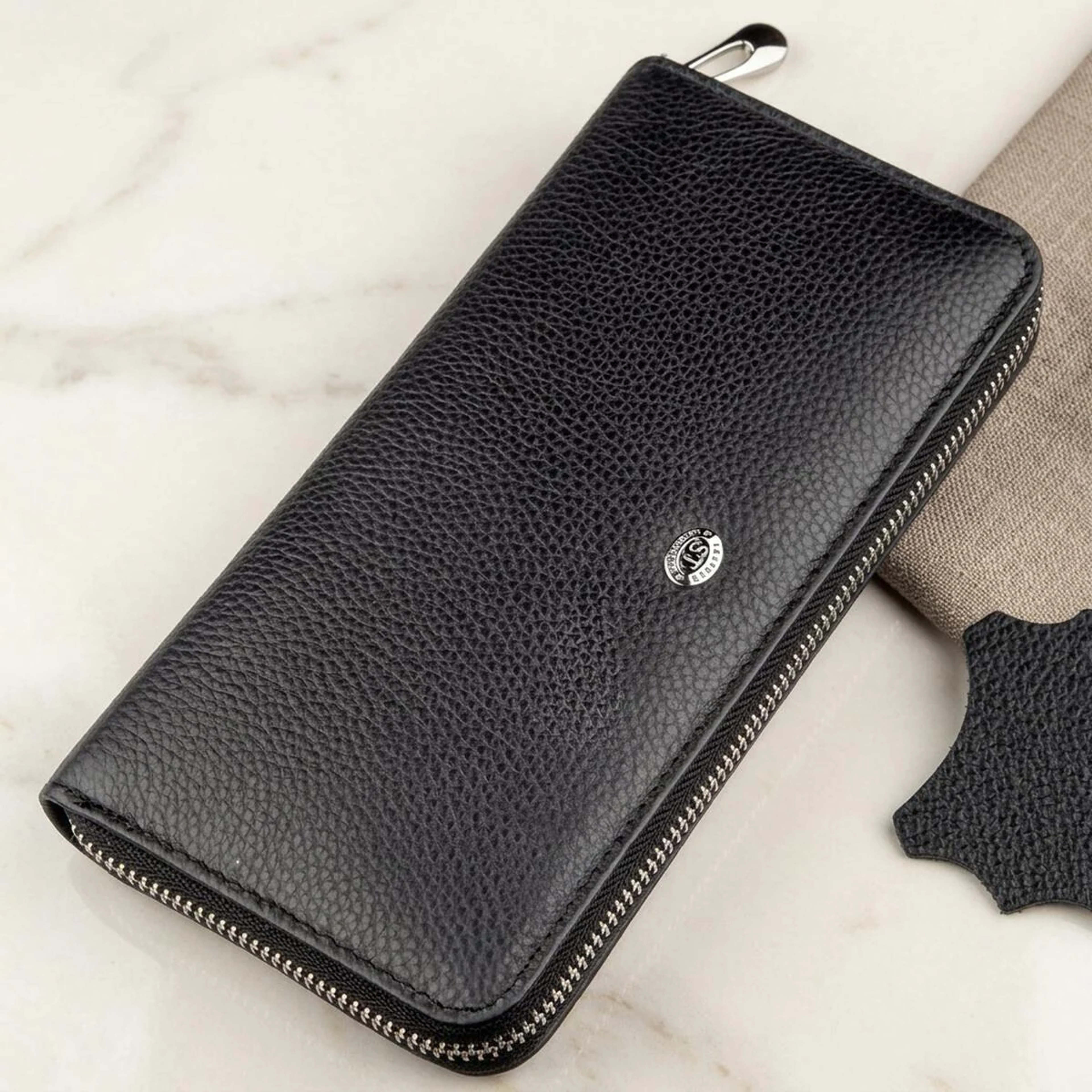 Жіночий клатч на блискавки ST Leather 18863 Чорний