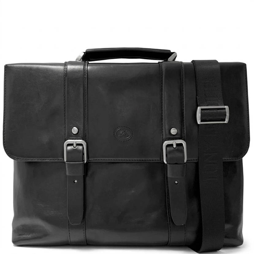 Чоловічий портфель з натуральної шкіри Tony Perotti Italico 9225G-38 (90415) Чорний