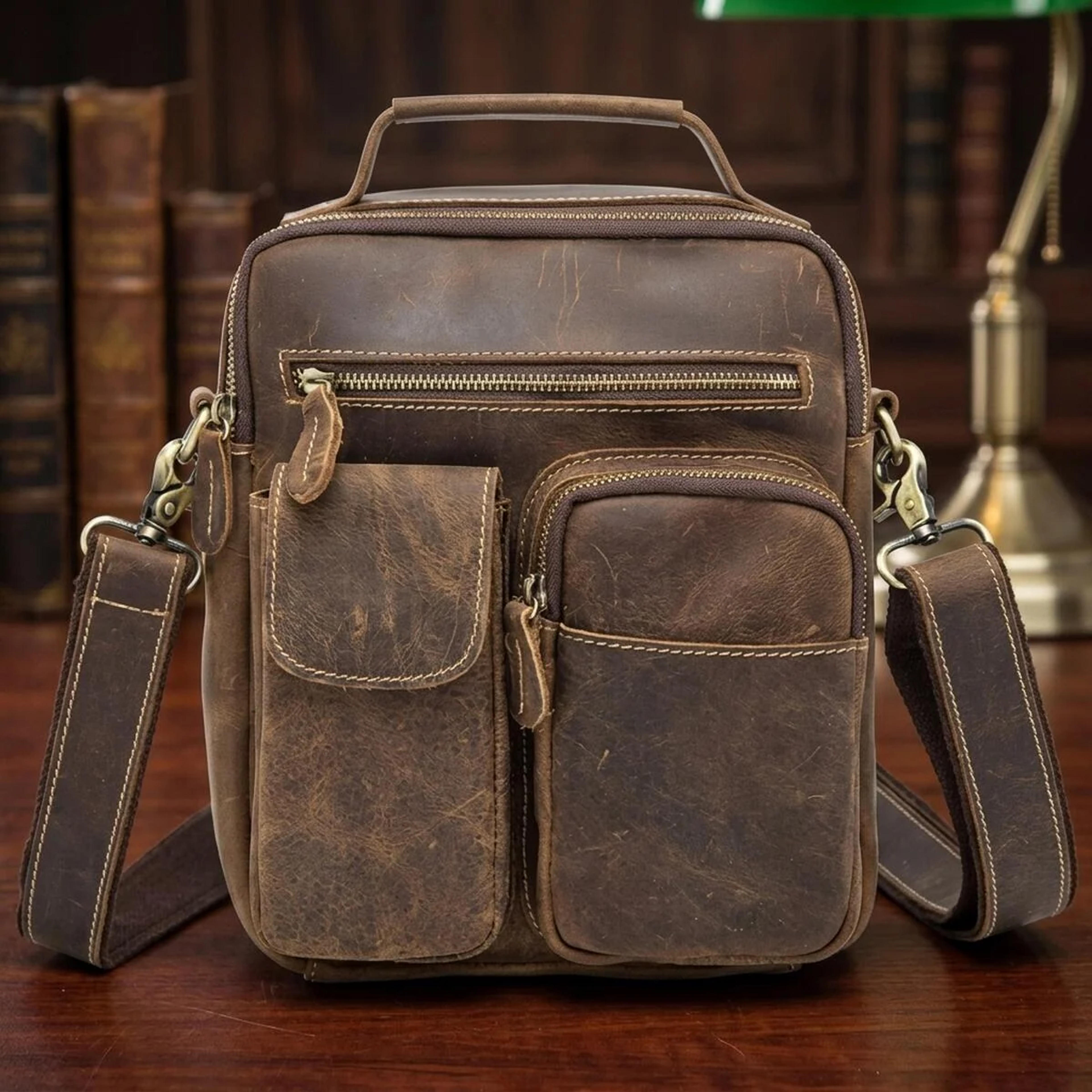 Сумка чоловіча Crazy horse Vintage 14692 Коричнева