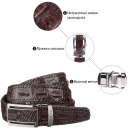 Ремінь-автомат CROCODILE LEATHER 18171 з натуральної шкіри крокодила Коричневий thumbnail 9