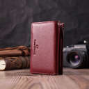 Шкіряний жіночий гаманець у три додавання ST Leather 22489 Бордовий thumbnail 11