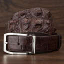 Ремінь чоловічий CROCODILE LEATHER 18178 з натуральної шкіри крокодила Коричневий thumbnail 1