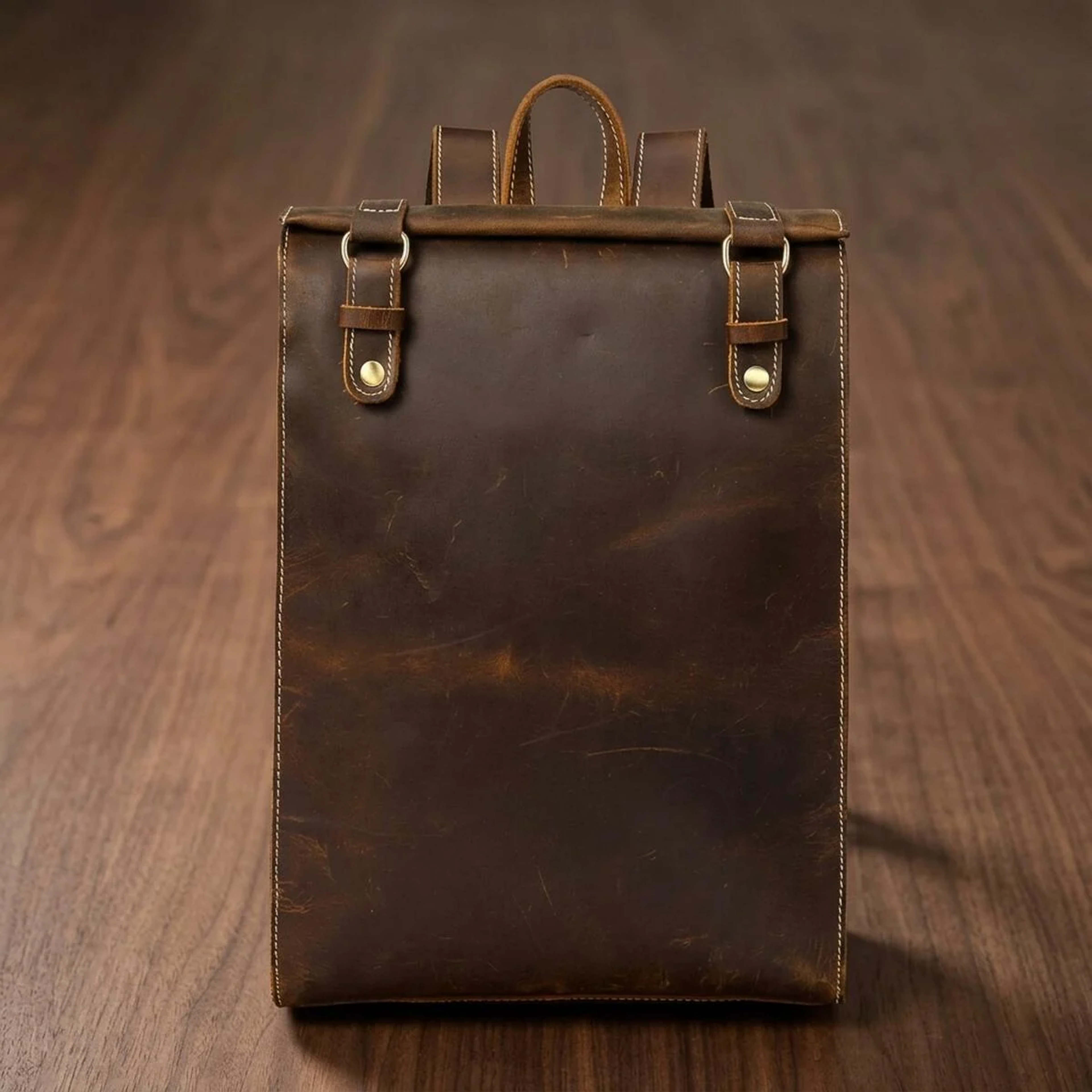 Рюкзак шкіряний дорожній Vintage 14796 Коричневий