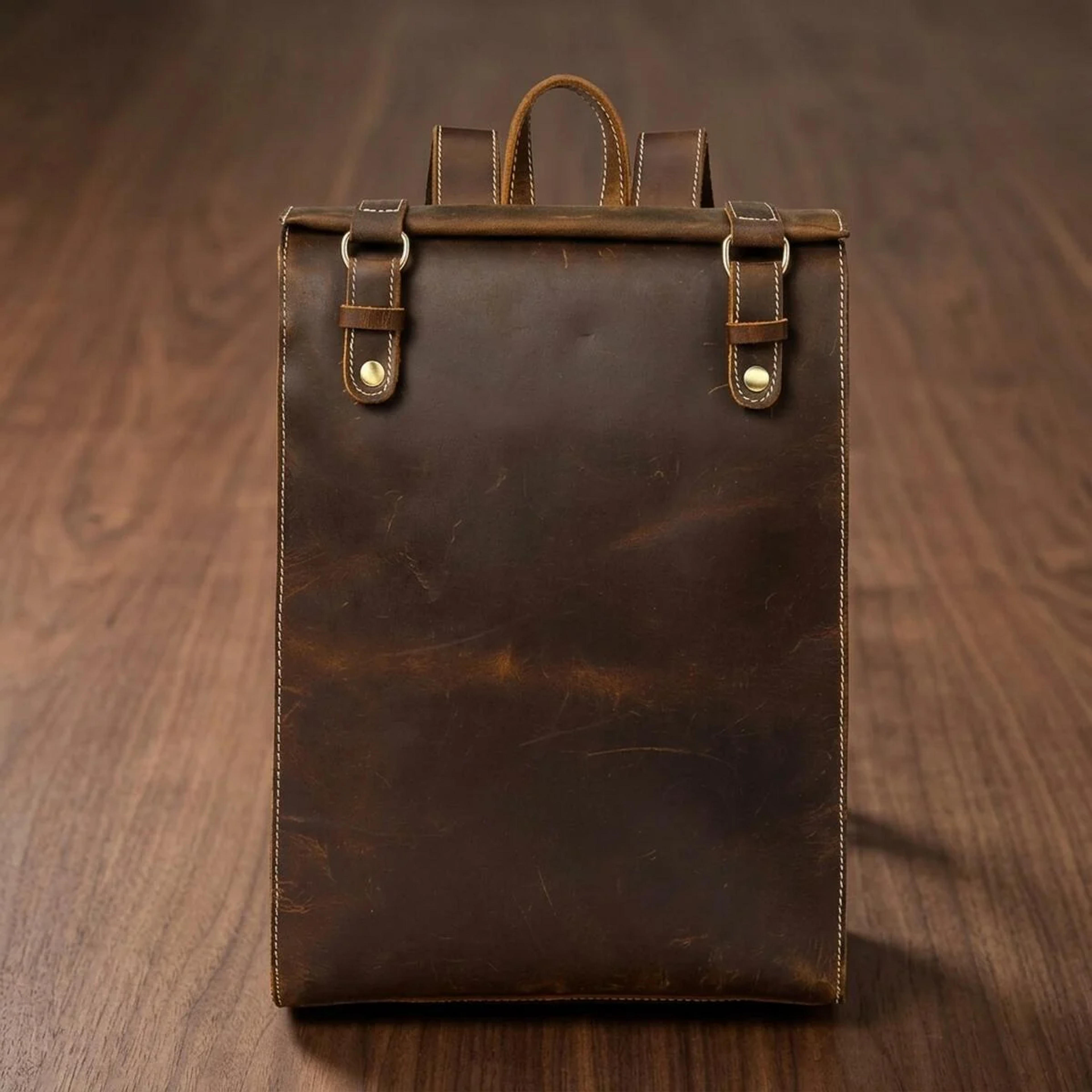 Рюкзак шкіряний дорожній Vintage 14796 Коричневий