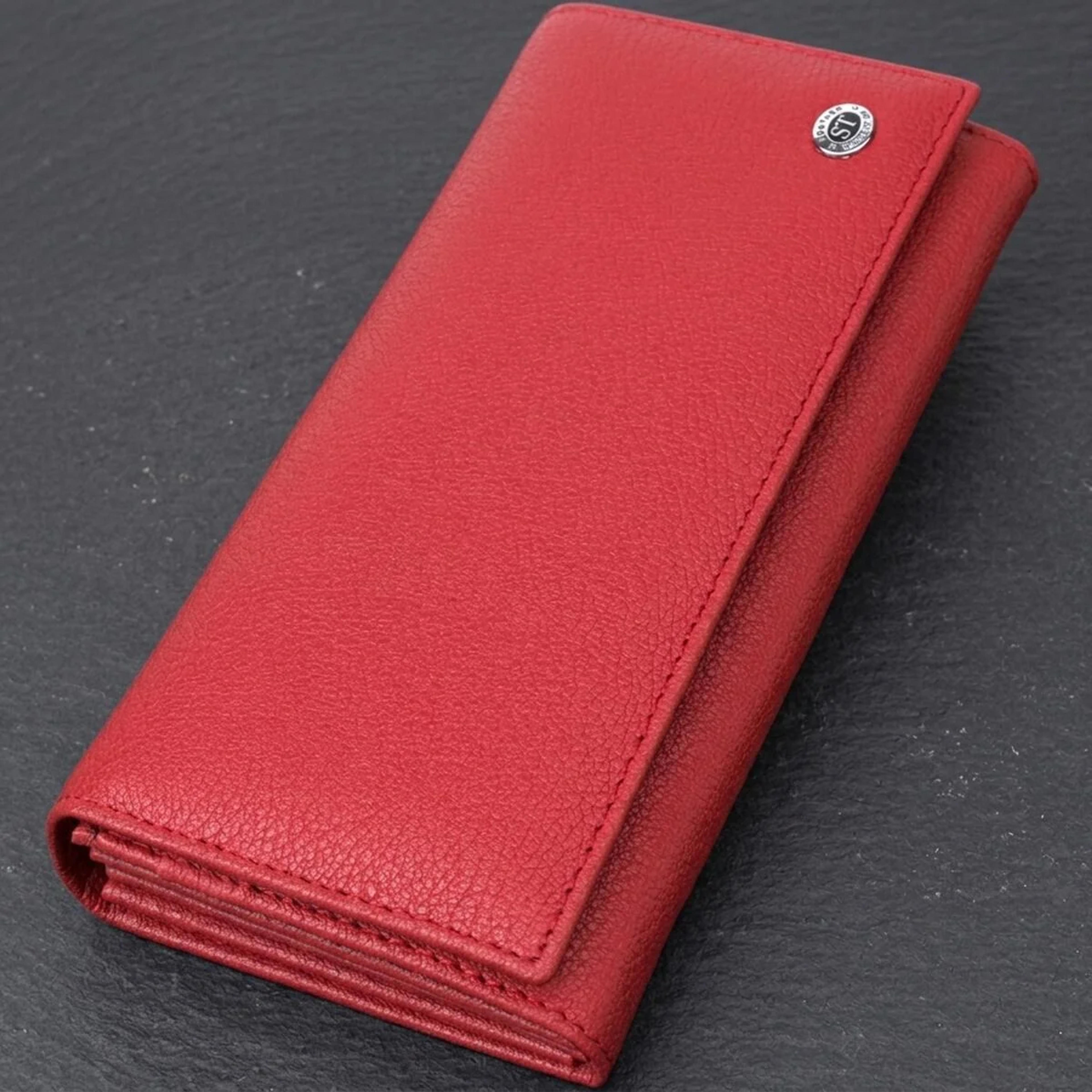 Жіночий місткий гаманець з натуральної шкіри ST Leather 23096 Червоний