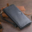 Гаманець-клатч зі шкіри з кишенею для мобільного ST Leather 19310 Чорний thumbnail 11
