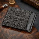 Затискач CROCODILE LEATHER 18169 з натуральної шкіри крокодила Чорний thumbnail 3