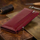 Горизонтальний тонкий гаманець зі шкіри жіночий ST Leather 19326 Бордовий thumbnail 4