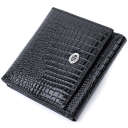Компактний жіночий гаманець з натуральної лакованої шкіри ST Leather 22688 Чорний thumbnail 5