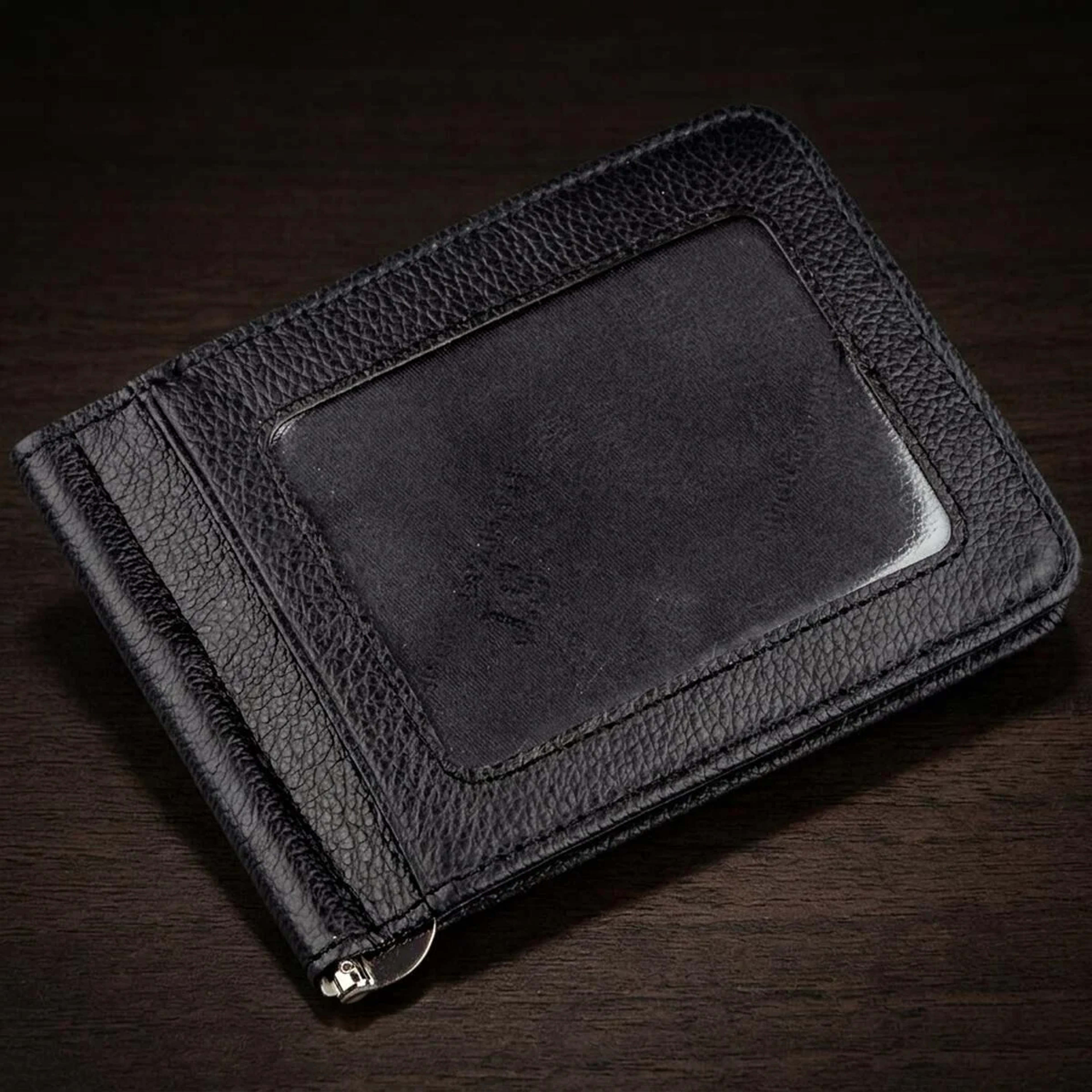 Шкіряний чоловічий Затискач на магніті ST Leather 18937 Чорний