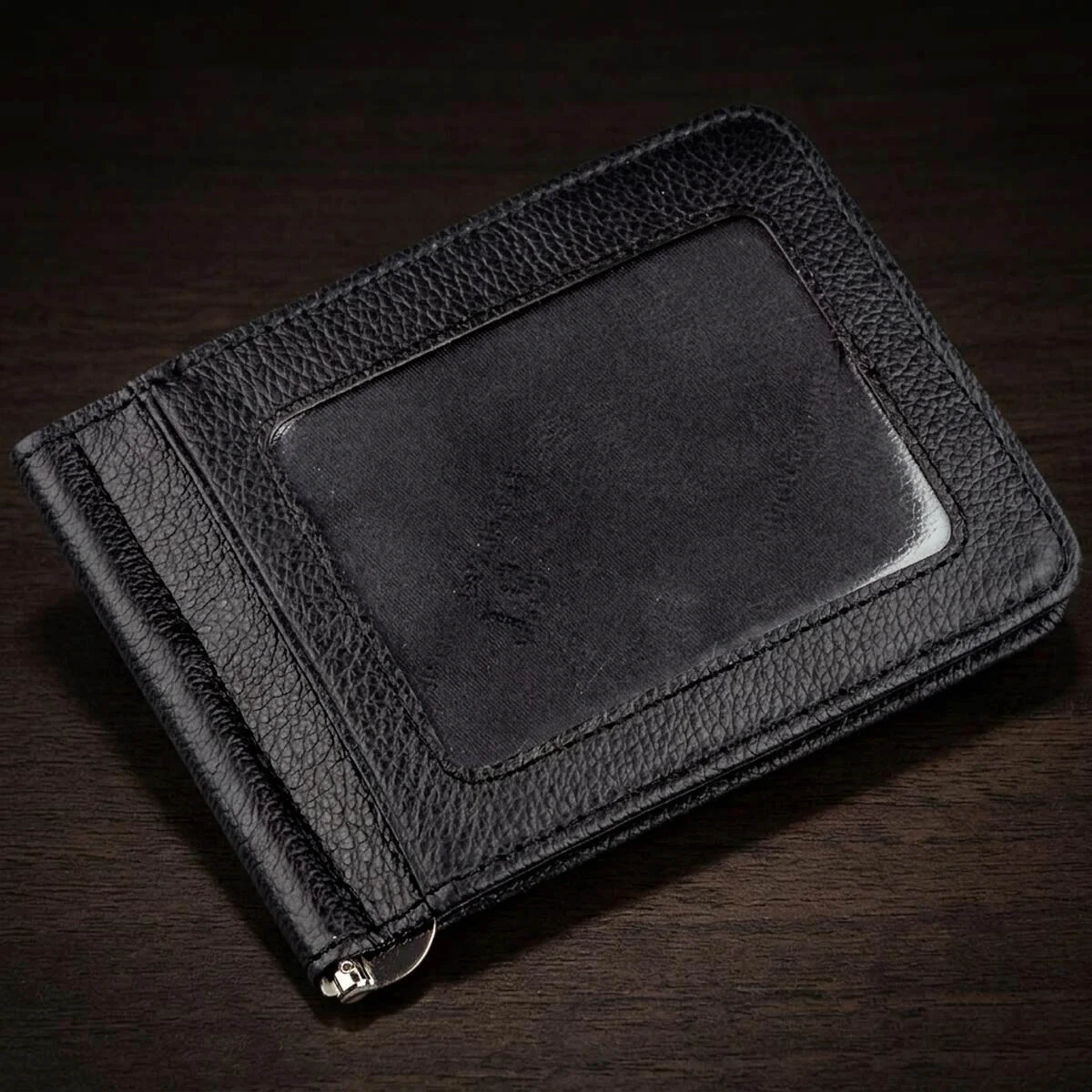 Кожаный мужской зажим на магните ST Leather 18937 Черный