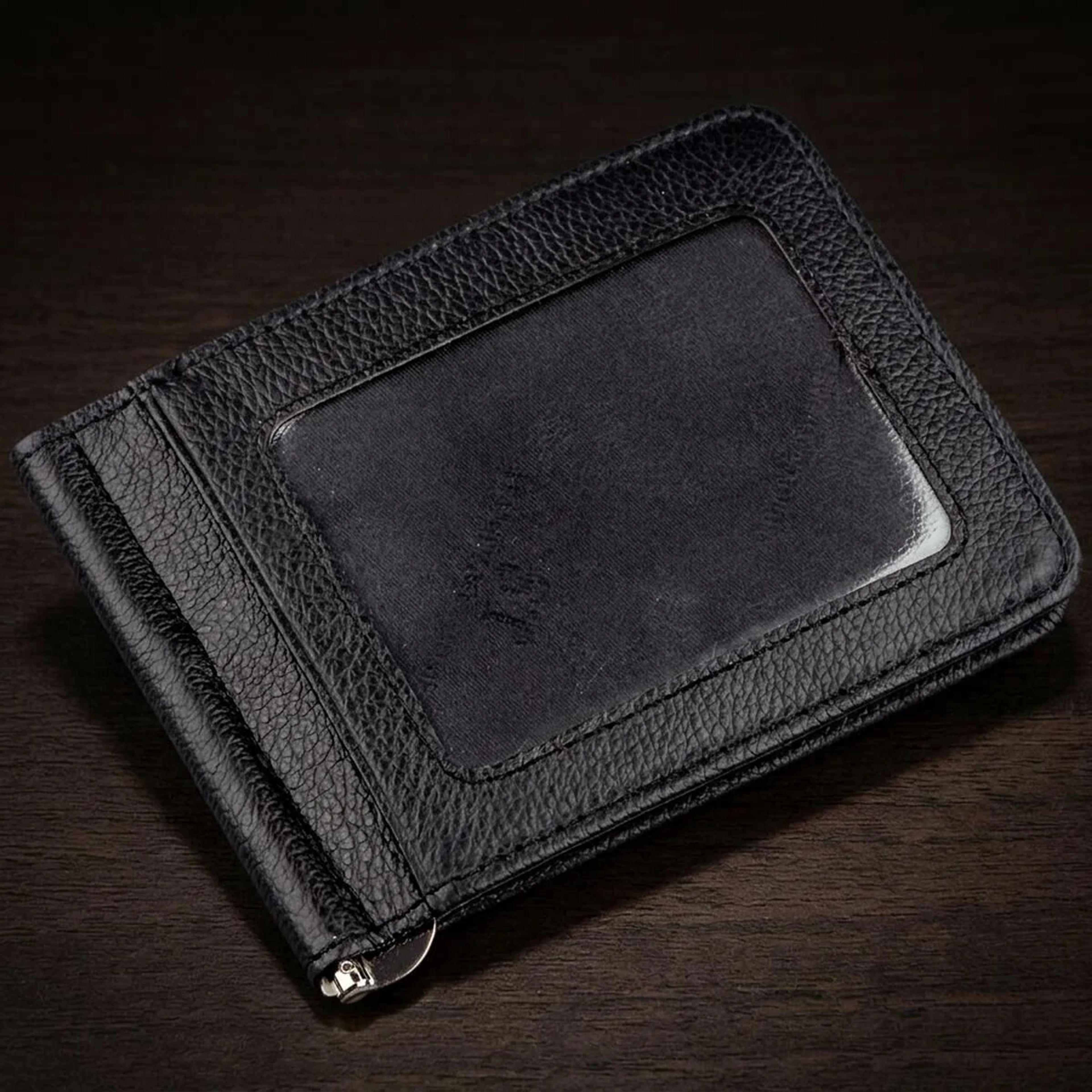 Кожаный мужской зажим на магните ST Leather 18937 Черный