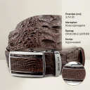 Ремінь-автомат CROCODILE LEATHER 18240 з натуральної шкіри крокодила Коричневий thumbnail 3