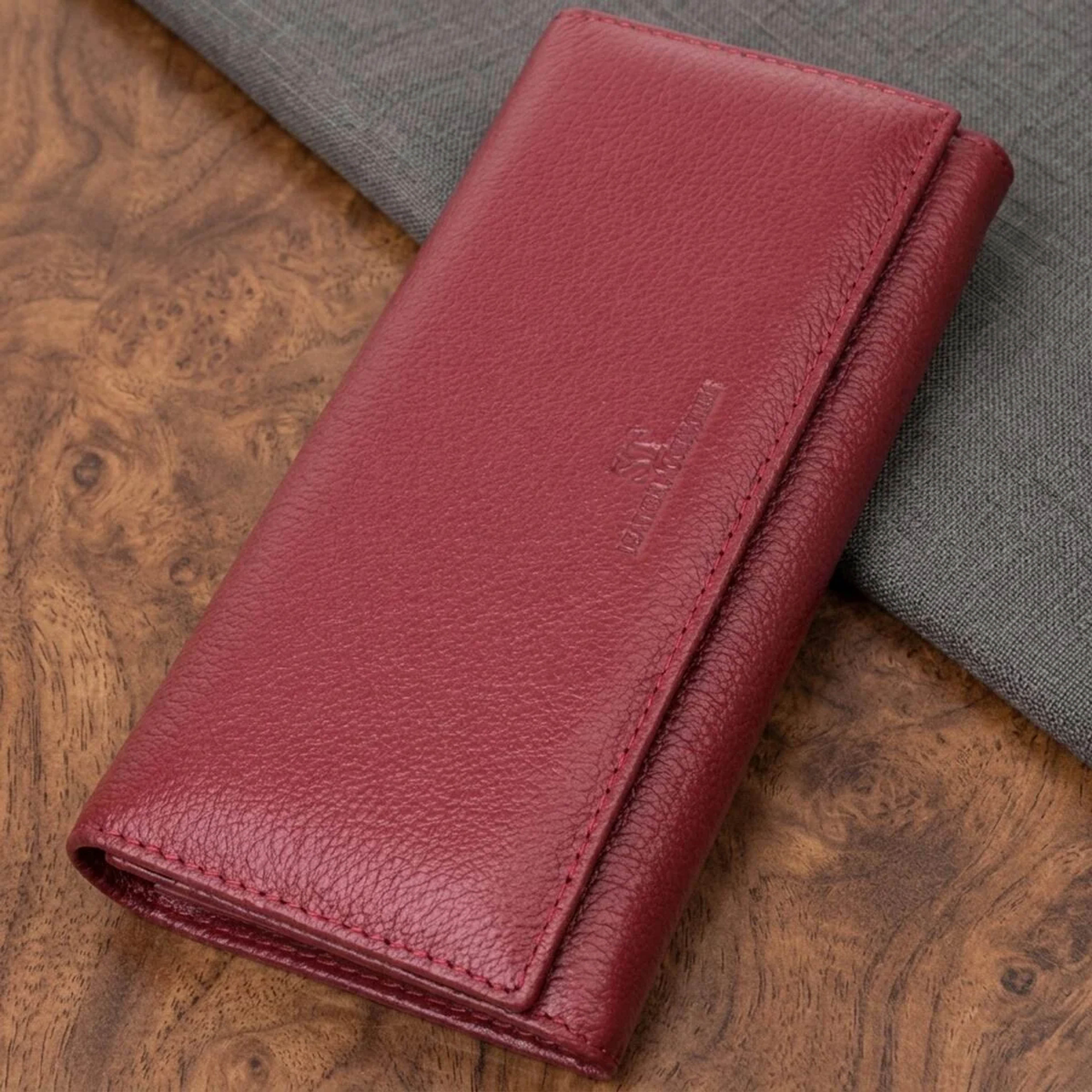Оригінальний жіночий гаманець з натуральної шкіри ST Leather 22522 Бордовий