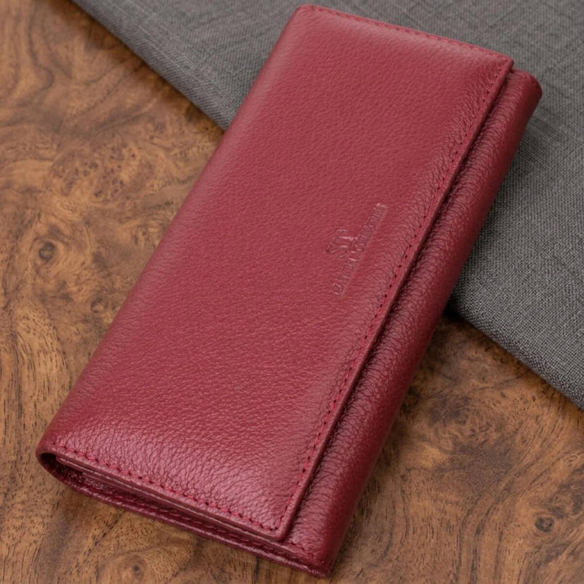 Оригінальний жіночий гаманець з натуральної шкіри ST Leather 22522 Бордовий