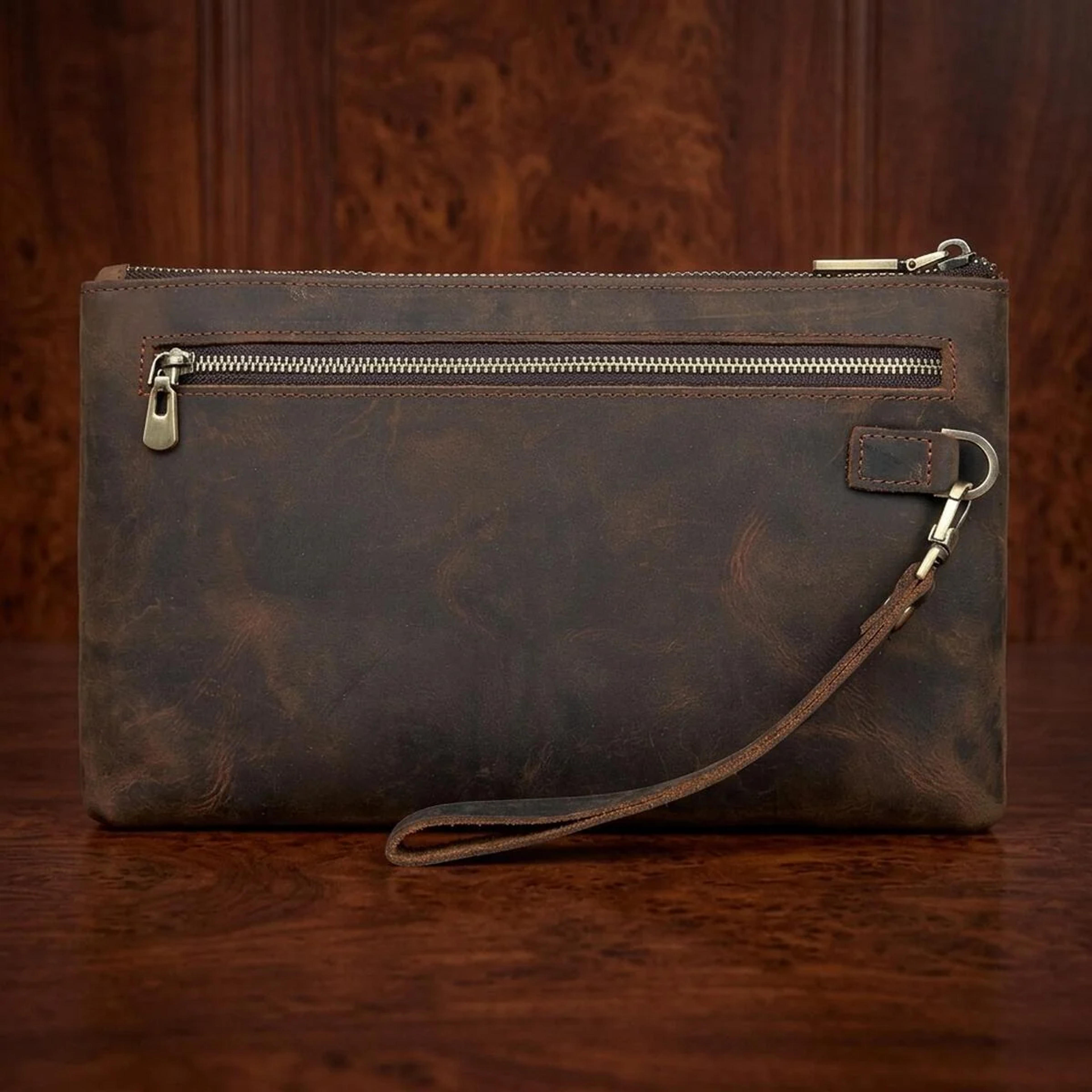 Красива барсетка чоловіча в шкірі Crazy horse Vintage 14954 Коричнева