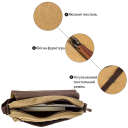 Текстильна сумка для ноутбука 13 дюймів через плече Vintage 20188 Хакі thumbnail 8