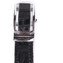 Ремінь-автомат CROCODILE LEATHER 18010 з натуральної шкіри крокодила Чорний thumbnail 6