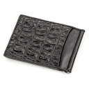 Затискач CROCODILE LEATHER 18169 з натуральної шкіри крокодила Чорний thumbnail 5