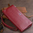 Гаманець-клатч зі шкіри з кишенею для мобільного ST Leather 19311 Бордовий thumbnail 15