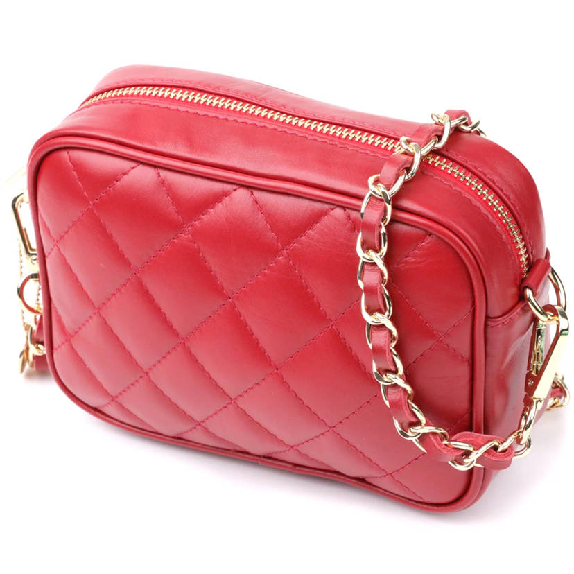 Сумка в ромбы из натуральной кожи Tony Perotti 20838_1 (CA006-01DR dk red) Красный