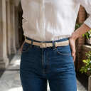 Тонкий жіночий шкіряний ремінь GRANDE PELLE 11444 Бежевий thumbnail 2