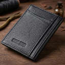 Чоловічий гаманець для карток із натуральної шкіри ST Leather 23091 Чорний thumbnail 4