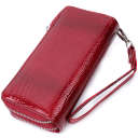 Фактурний клатч на два відділення з лакованої натуральної шкіри ST Leather 22692 Червоний thumbnail 6