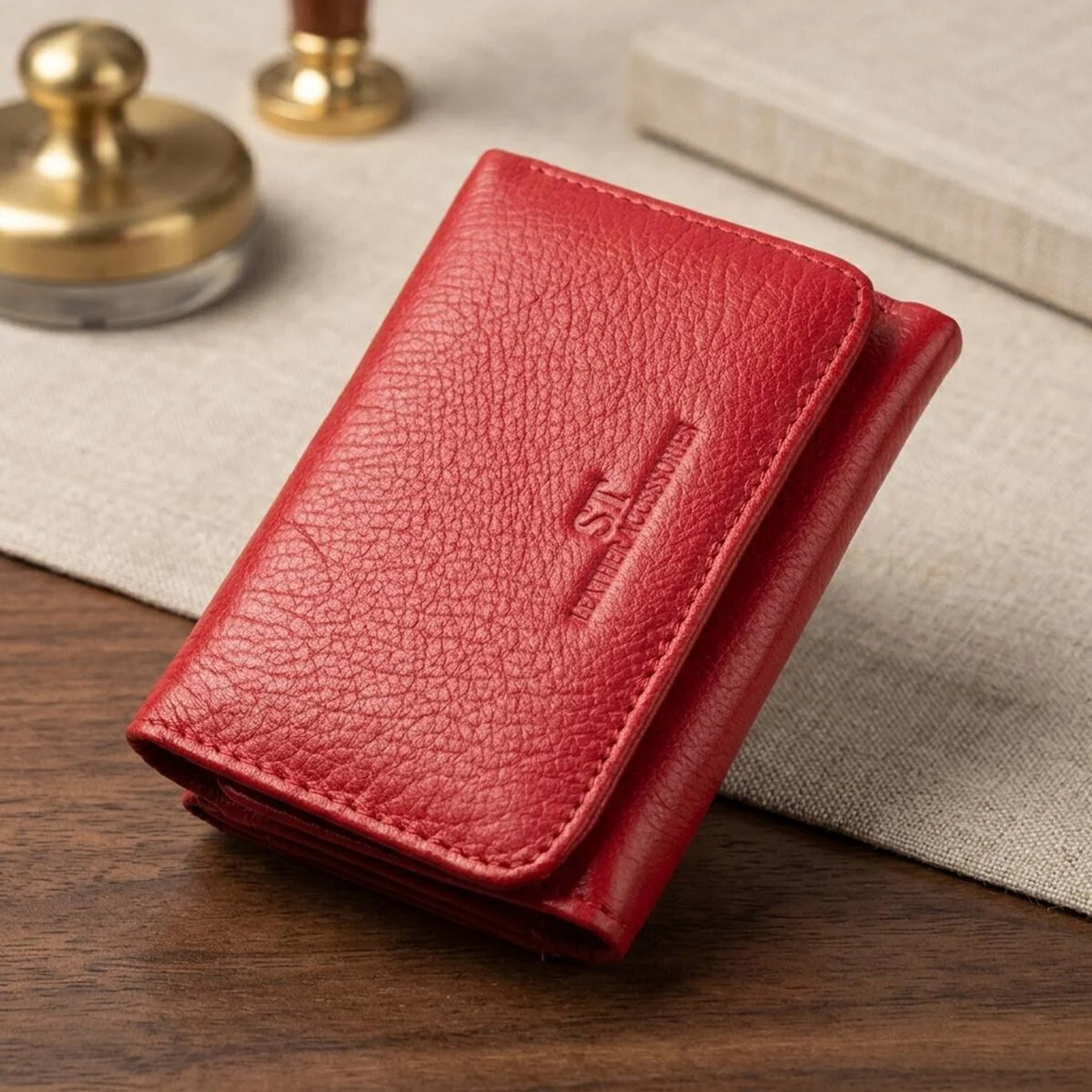 Жіноче портмоне з монетницею із натуральної шкіри ST Leather 22727 Червоний