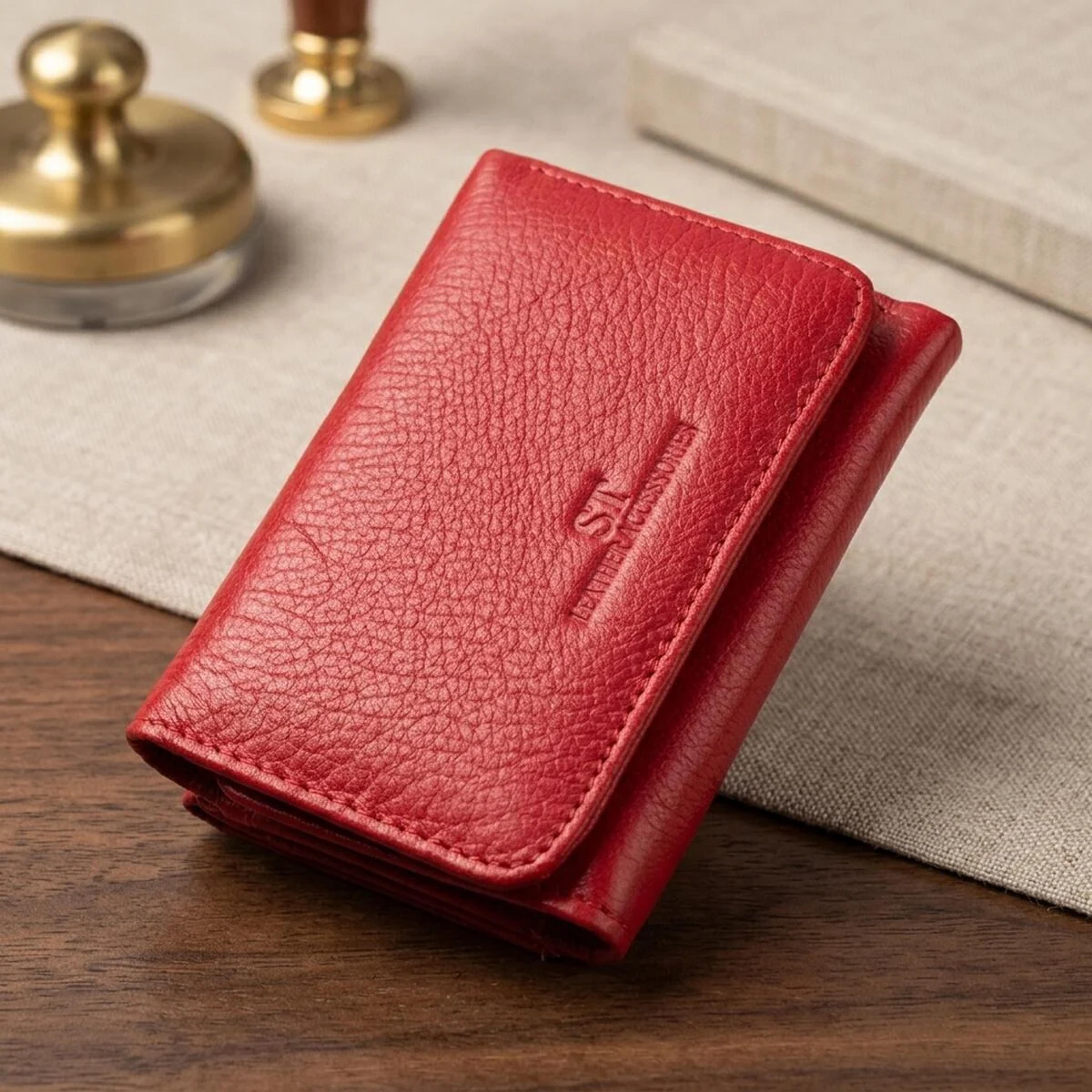 Жіноче портмоне з монетницею із натуральної шкіри ST Leather 22727 Червоний