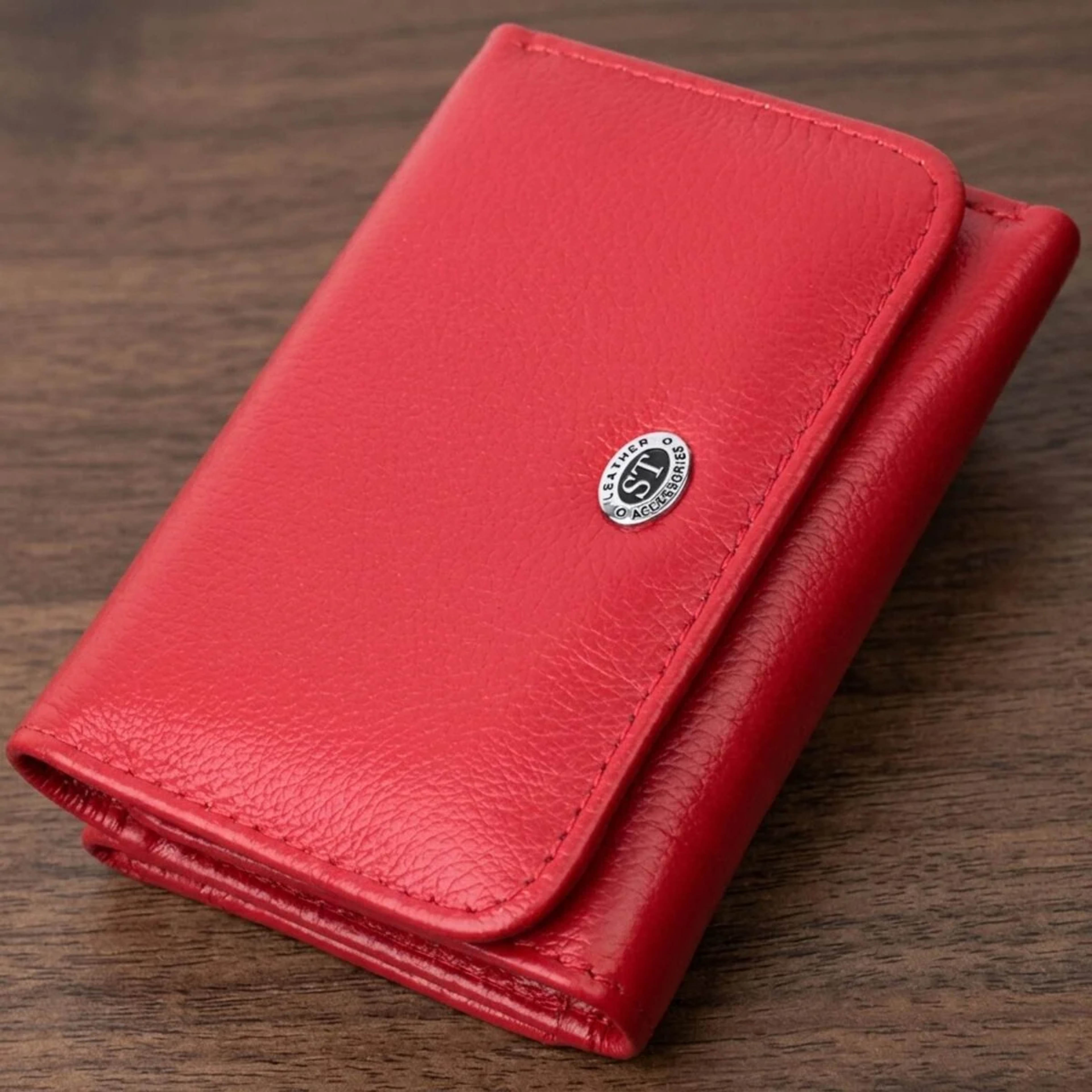 Женский кошелек горизонтального формату из натуральной кожи ST Leather 22721 Красный