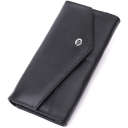 Кожаный женский кошелек с геометрическим клапаном ST Leather 22546 Черный thumbnail 1