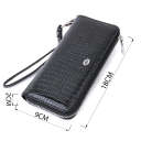 Лакированный женский кошелек на молнии из натуральной кожи ST Leather 22678 Черный thumbnail 3