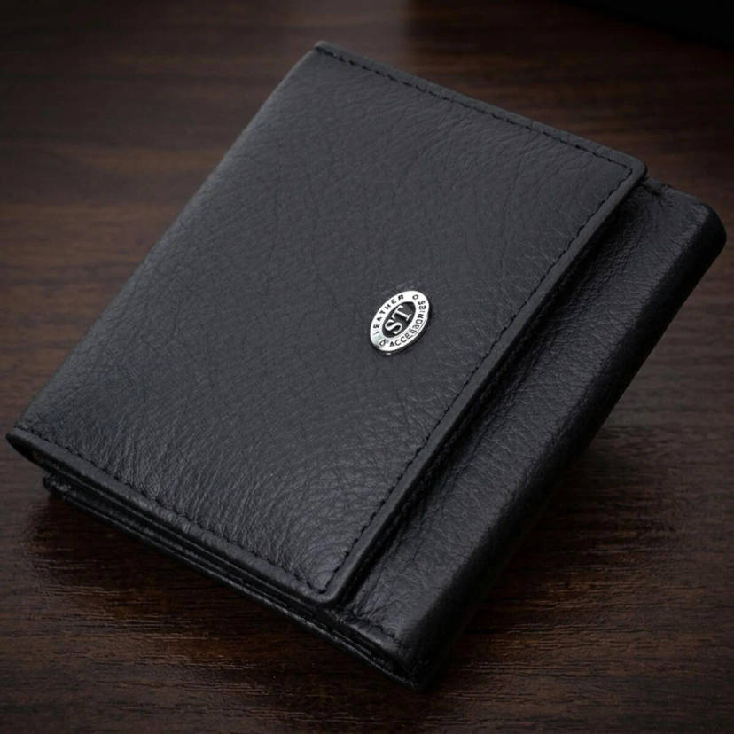 Гарний гаманець для жінок із натуральної шкіри ST Leather 22709 Чорний