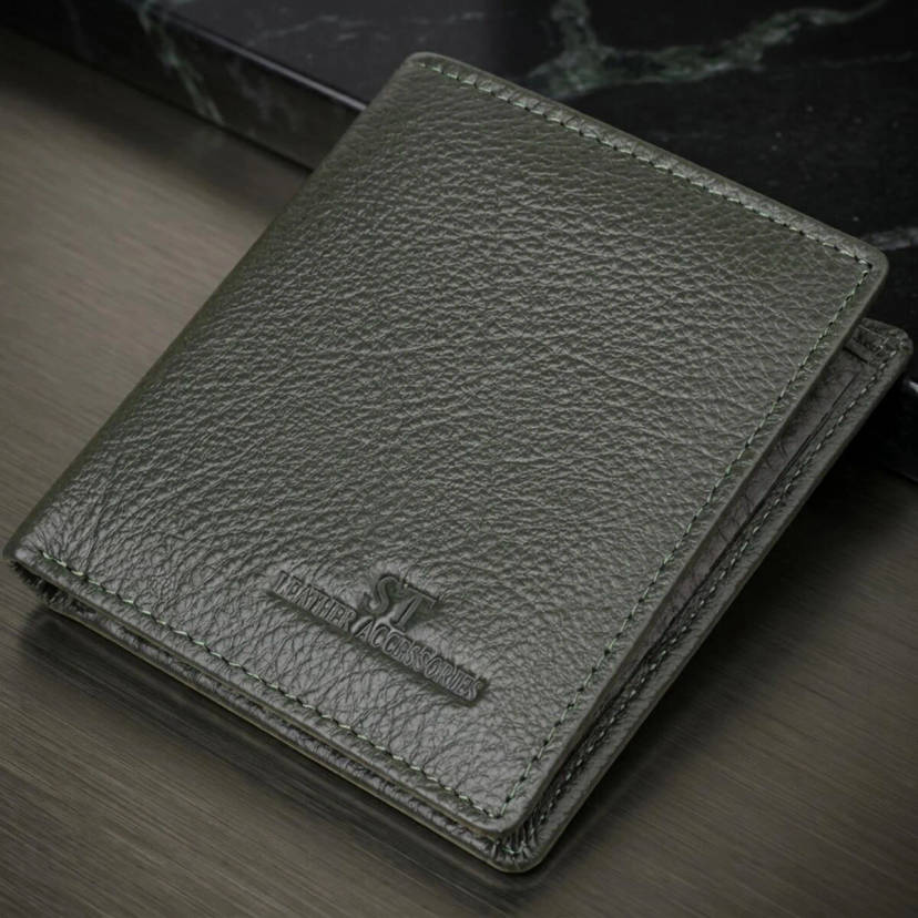 Жіночий гаманець на магніті з натуральної шкіри ST Leather 23093 Зелений