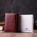 Кожаный интересный кошелек для женщин ST Leather 22507 Бордовый thumbnail 13