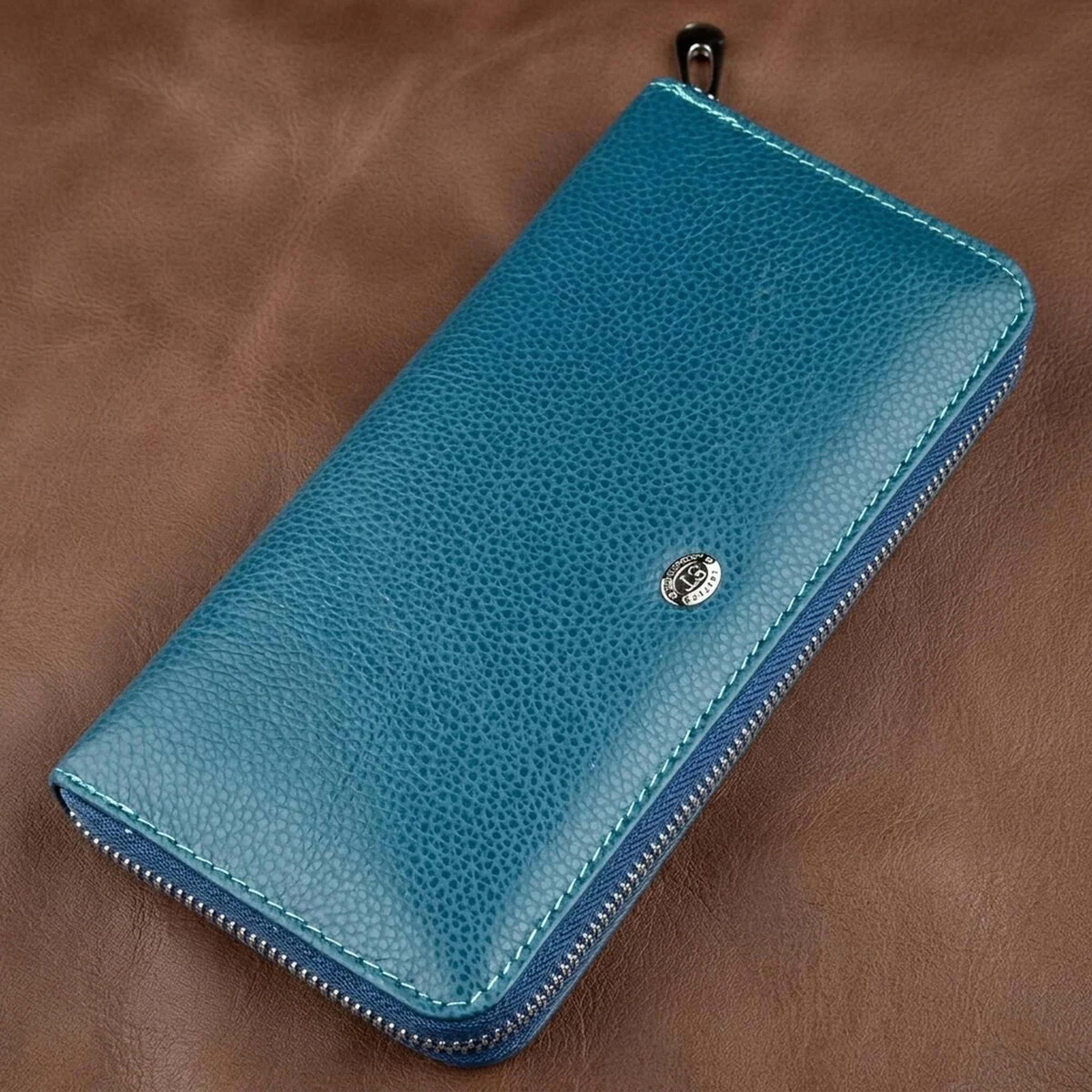 Жіночий клатч-візитниця ST Leather 18861 Блакитний